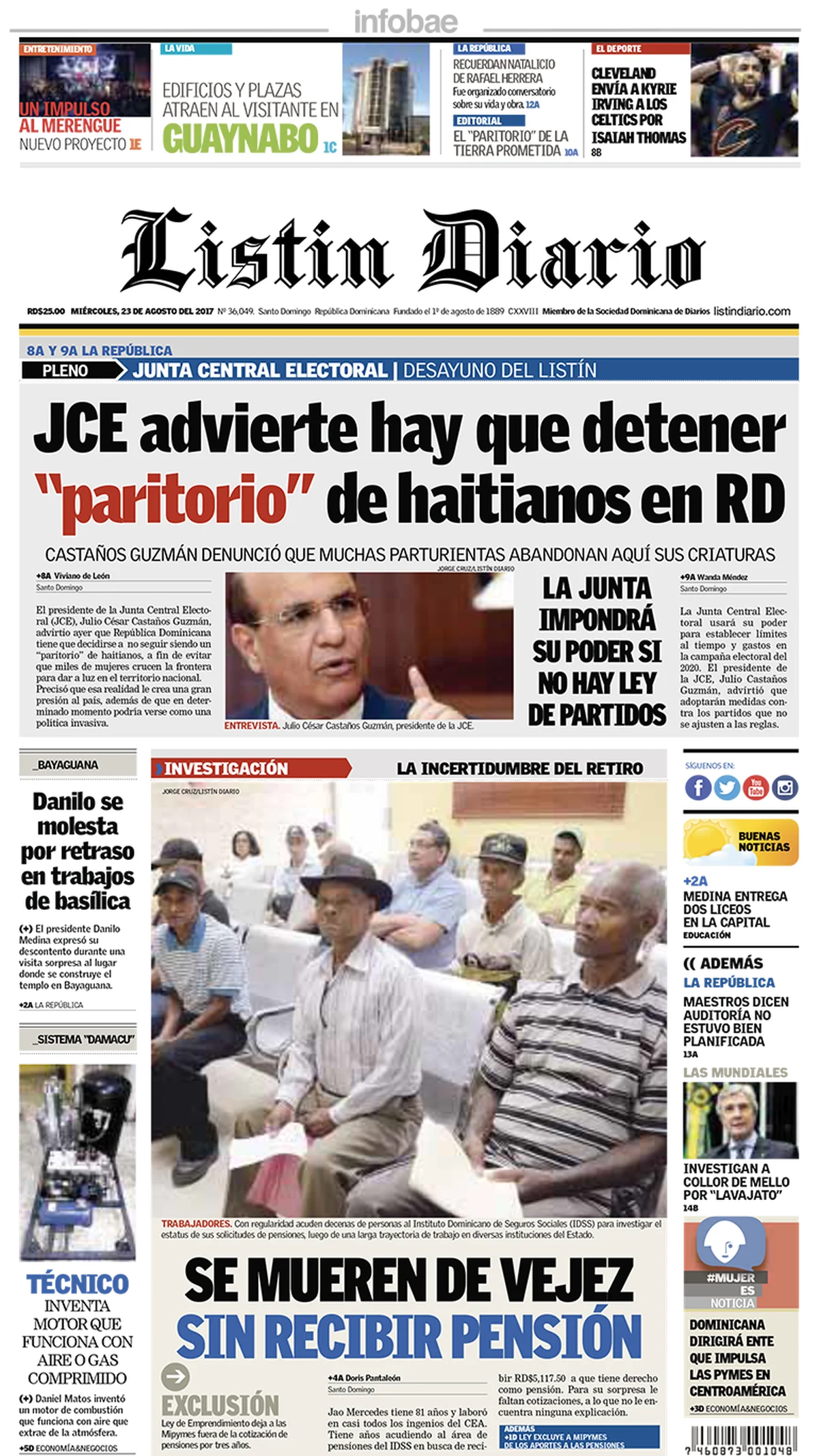 Listin Diario República Dominicana Miércoles 23 De Agosto De 2017 Infobae