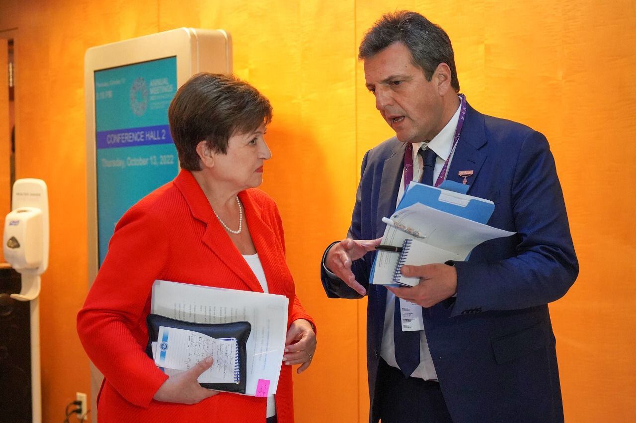 Kristalina Georgieva y Sergio Massa