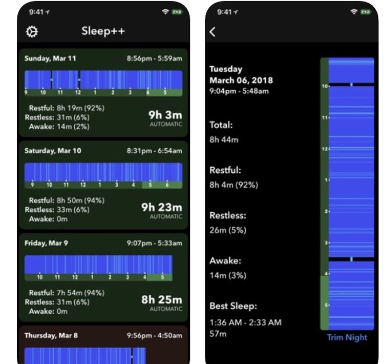 La app Sleep++ es gratuita y está disponible en Apple Store.