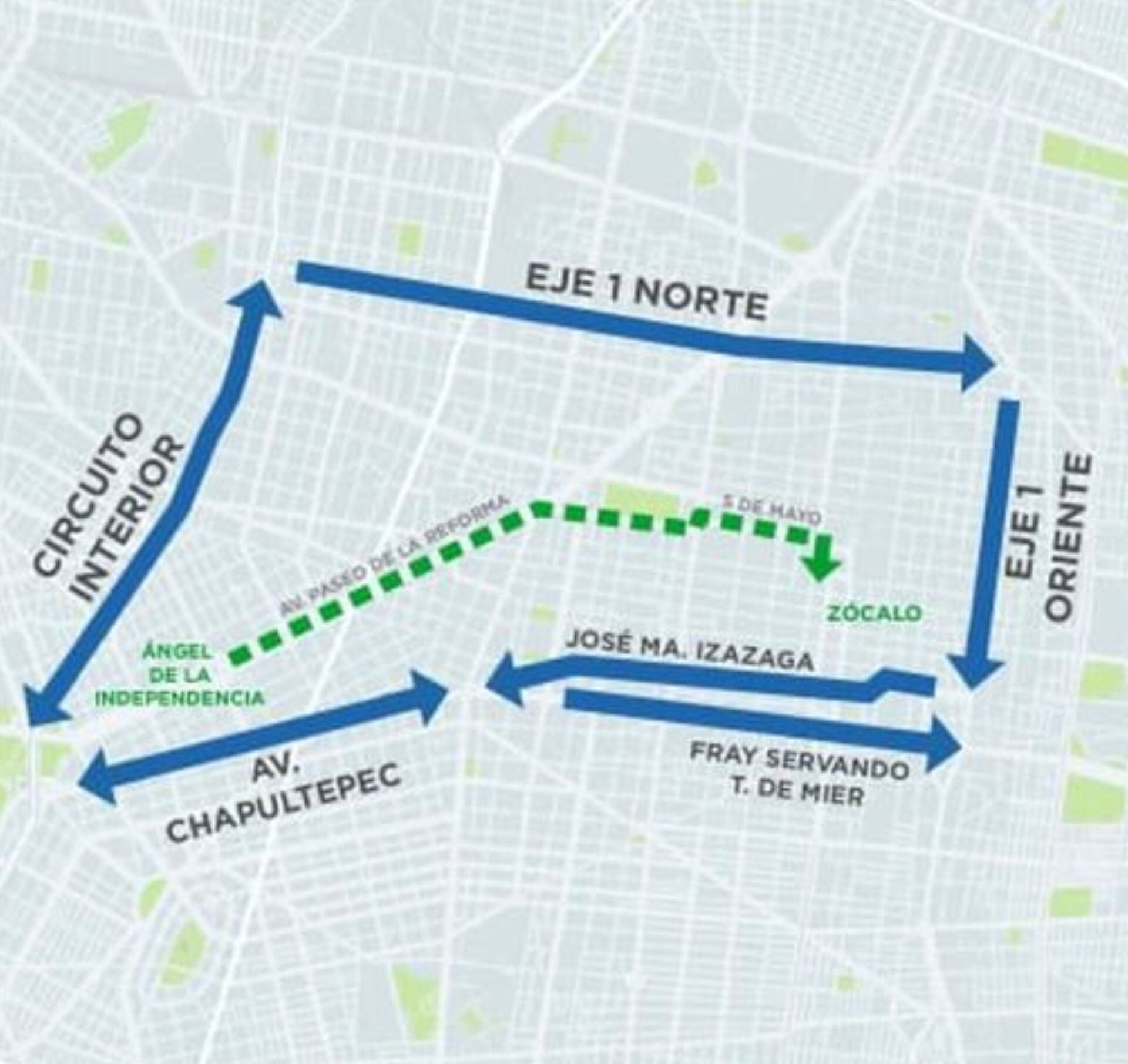 Seguridad de la CDMX difundió la ruta y alternativas viales a la marcha de la CNTE de este viernes 15 de diciembre de 2023.