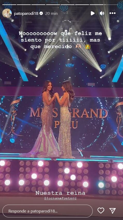 Patricio Parodi Celebra El Triunfo De Luciana Fuster En El Miss Grand