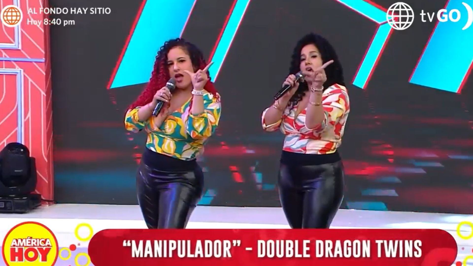 ‘Double Dragon Twins’ presentaron su sencillo 'Manipulador' en el magazine conducido por Ethel Pozo, Janet Barboza y Brunella Horna. (América Hoy / América TV)