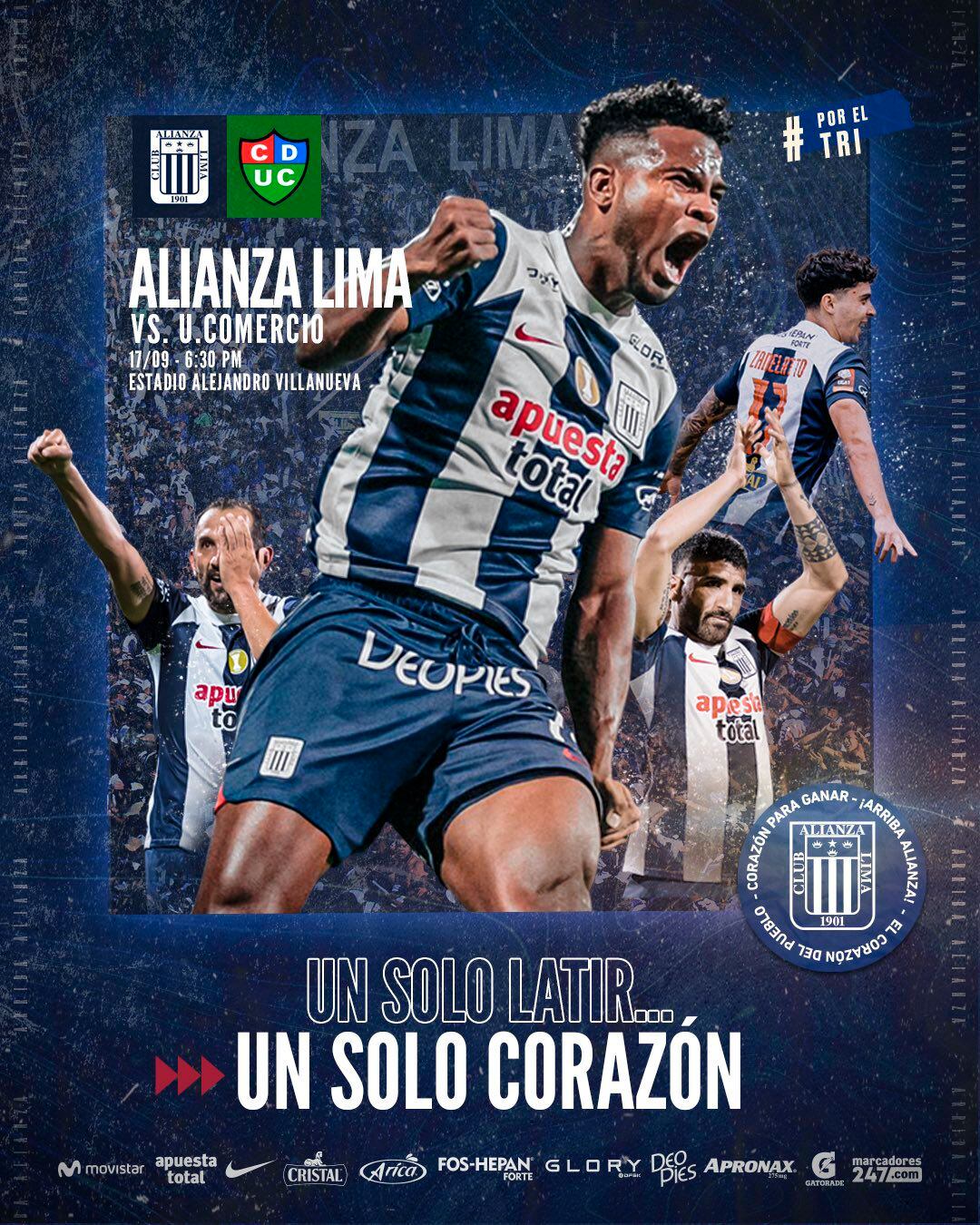 Alianza Lima announced their match against Union Comercio on the 13th of the Clausura match - Thanks: Alianza Lima.