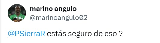 El jugador de Atlético Nacional puso en duda lo dicho por Sierra sobre su ausencia en la última convocatoria - crédito @marinoangulo02/X