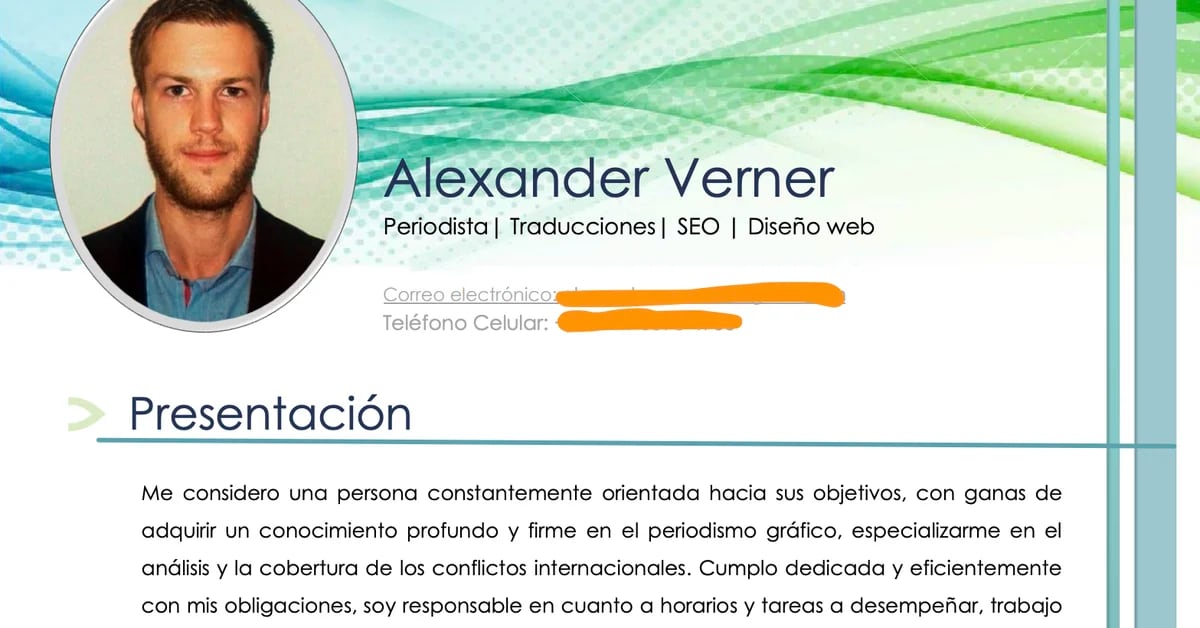 Il curriculum utilizzato dalla spia russa Alexander Werner per entrare nelle istituzioni accademiche in Argentina