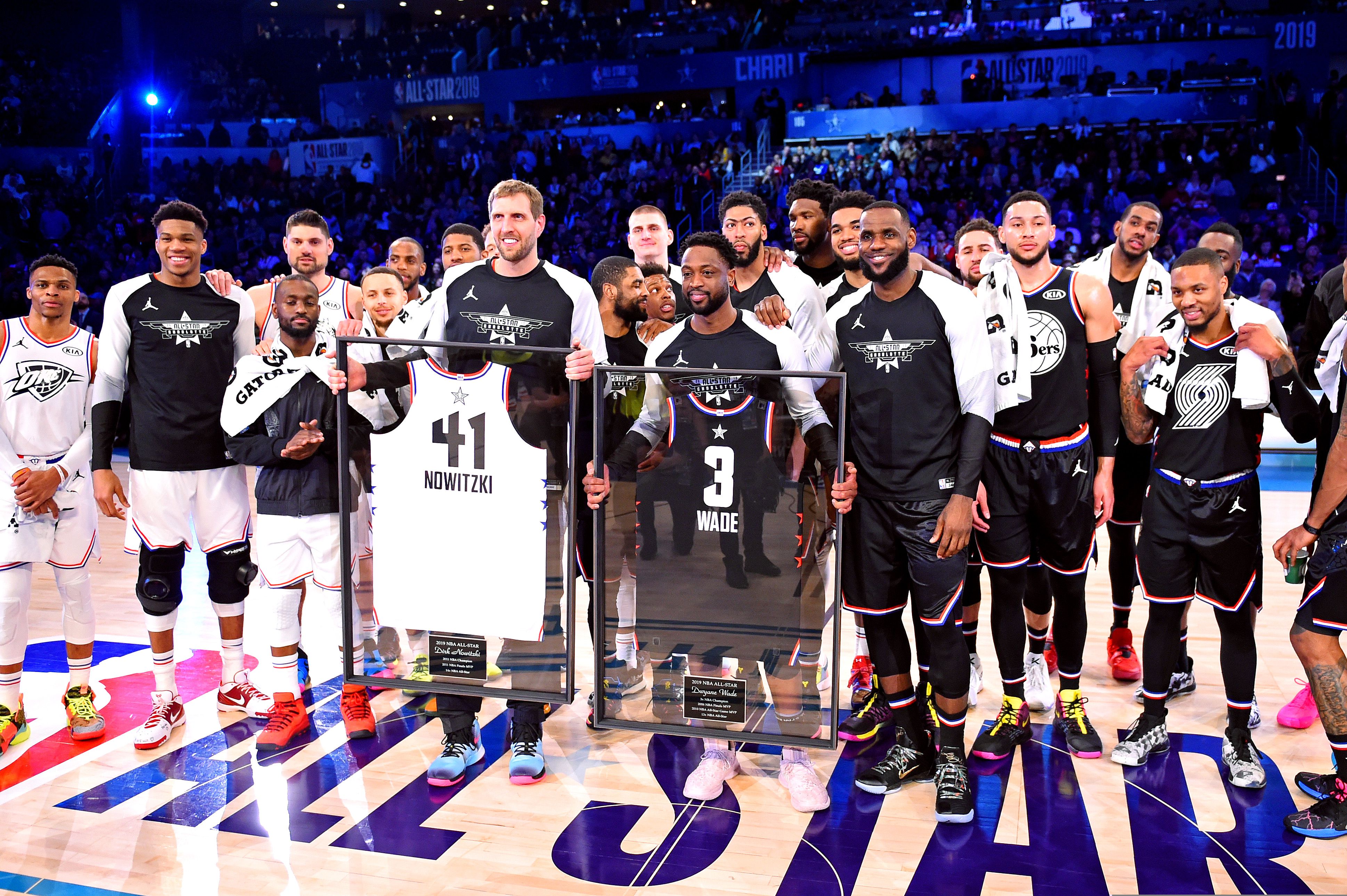 Dwayne Wade and Dirk Nowitzki join Parker and Gasol as the new Hall of Famers. 