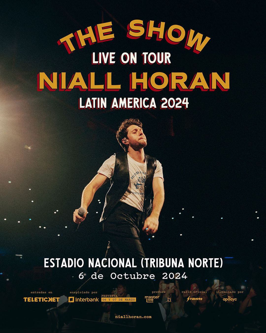 Niall Horan anuncia su llegada a Lima para octubre de 2024. Teleticket