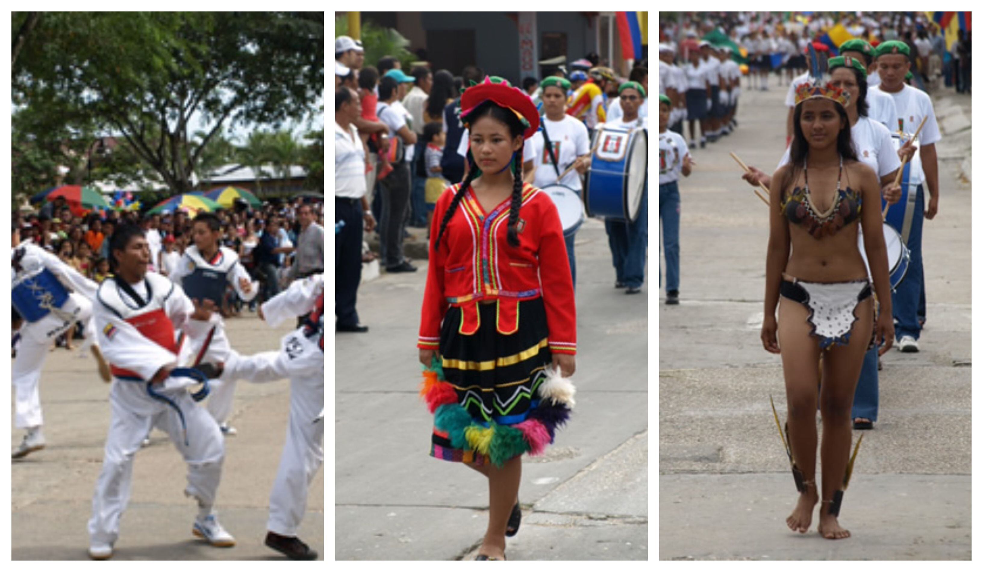 Imagen de archivo de algunas de las comunidades indígenas marchando durante el desfile del Día de la Independencia de Colombia del 20 de julio del 2008, en Leticia (Amazonas). /Presidencia de la República