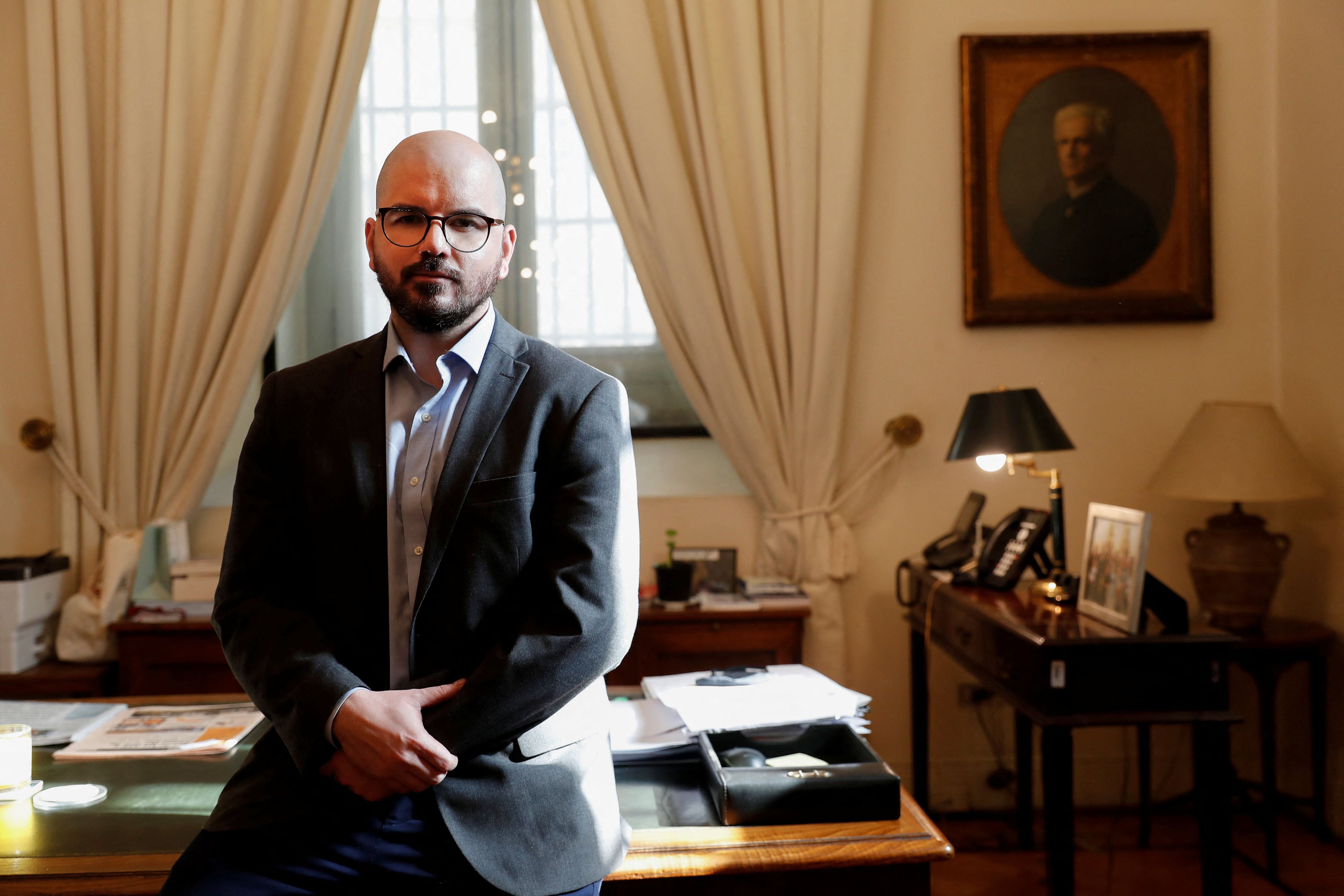 Chile's Minister Secretary General of the Presidency Giorgio Jackson poses for a portrait during an interview with Reuters at La Moneda presidential palace in Santiago, Chile  June 10, 2022. Picture taken June 10, 2022. REUTERS/Rodrigo Garrido