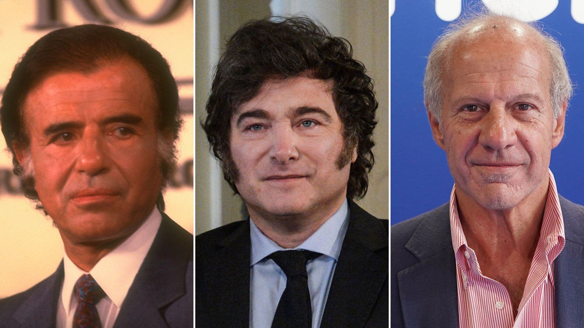 Carlos Menem, Javier Milei y Gerardo Della Paolera