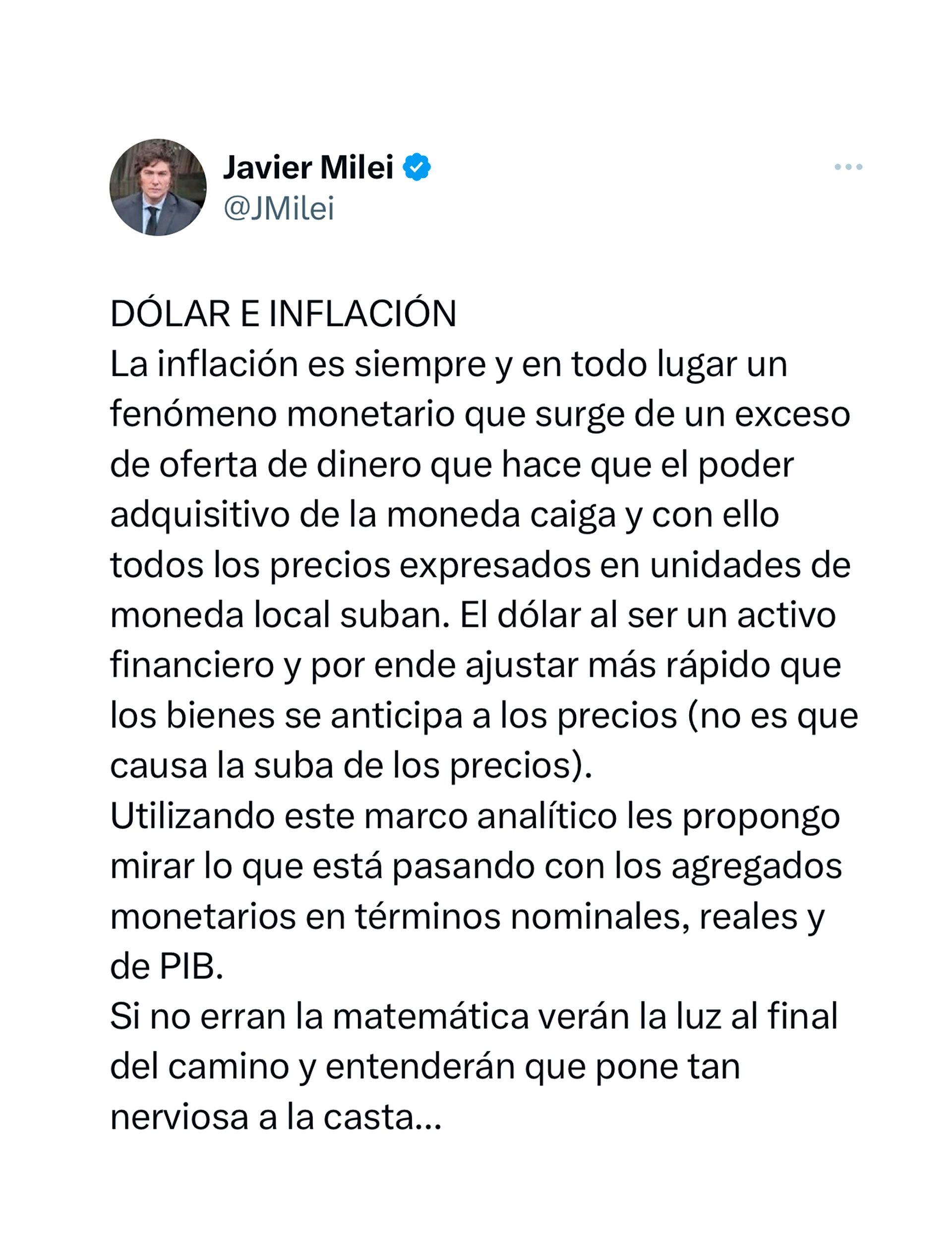 Milei inflación