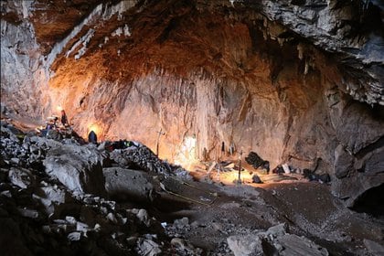 En la excavación de la Cueva del Chiquihuite, Zacatecas, tomada en enero de 2017 Foto: Ciprian Ardelean