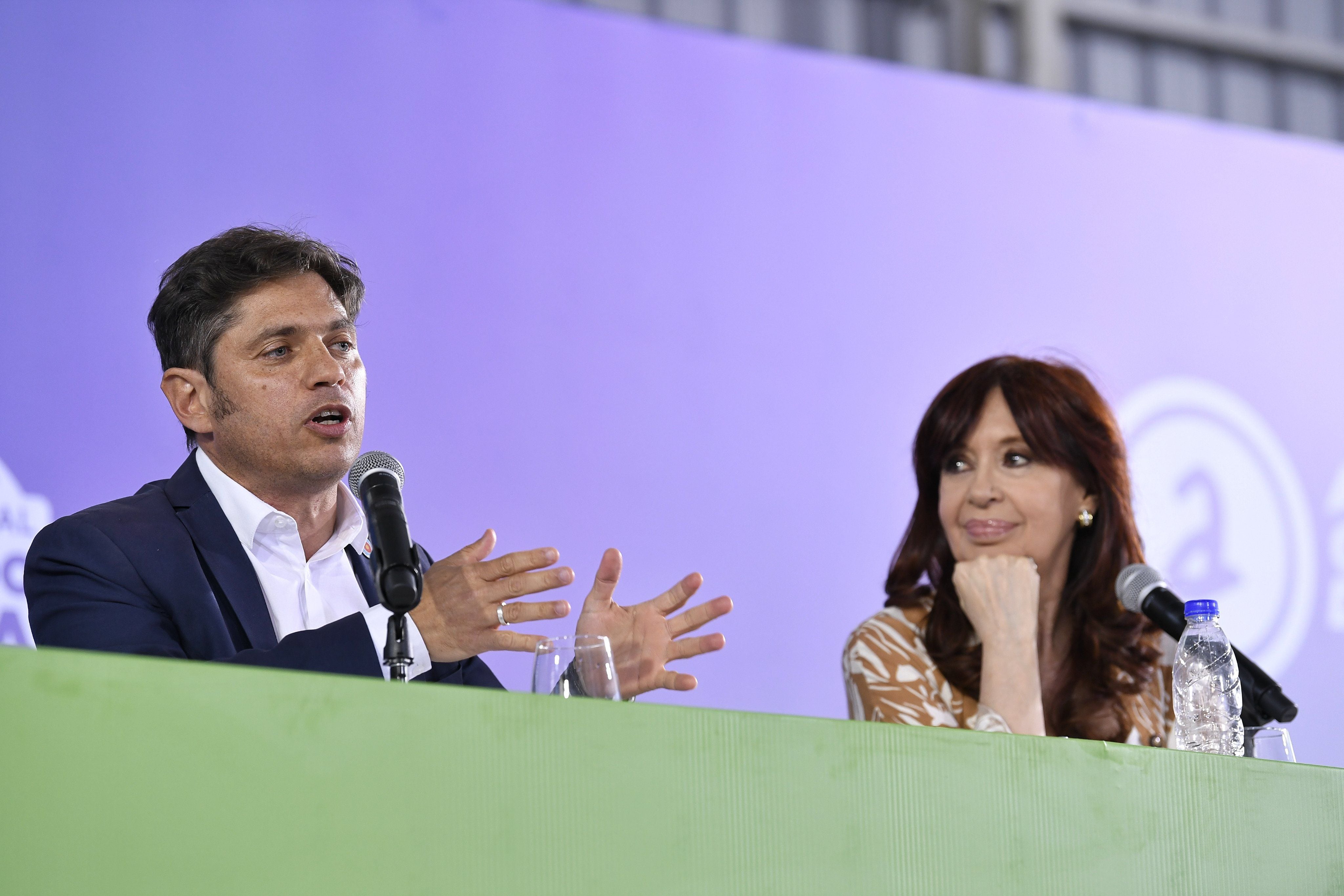 Axel Kicillof junto a Cristina Kirchner