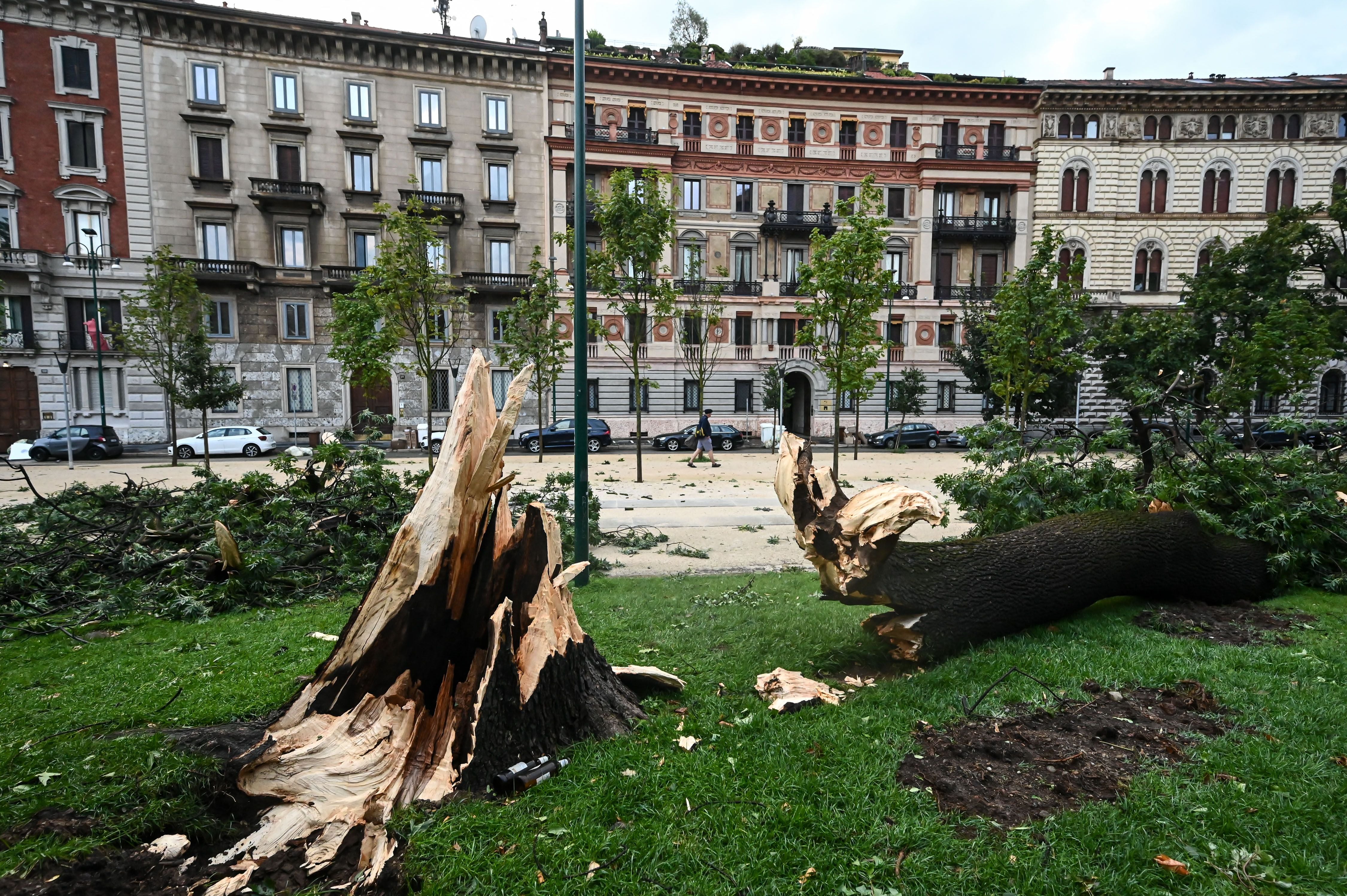 Il sindaco della città ha affermato che la velocità del vento in città ha superato i 100 chilometri orari (Piero CRUCIATTI/AFP)