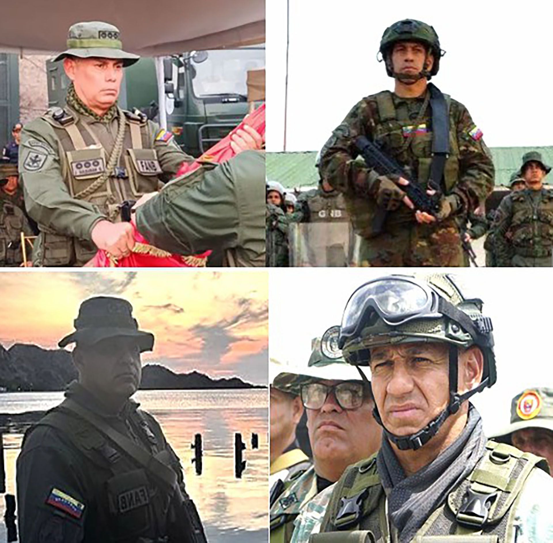 MG Juan Ernesto Sulbarán Quintero, Jefe Redi Oriental. Los de la Zodi el GD Romerl Enrique Romero Domínguez, GD Norber José Torres Ortíz y VA Ángel Francisco Rivero García