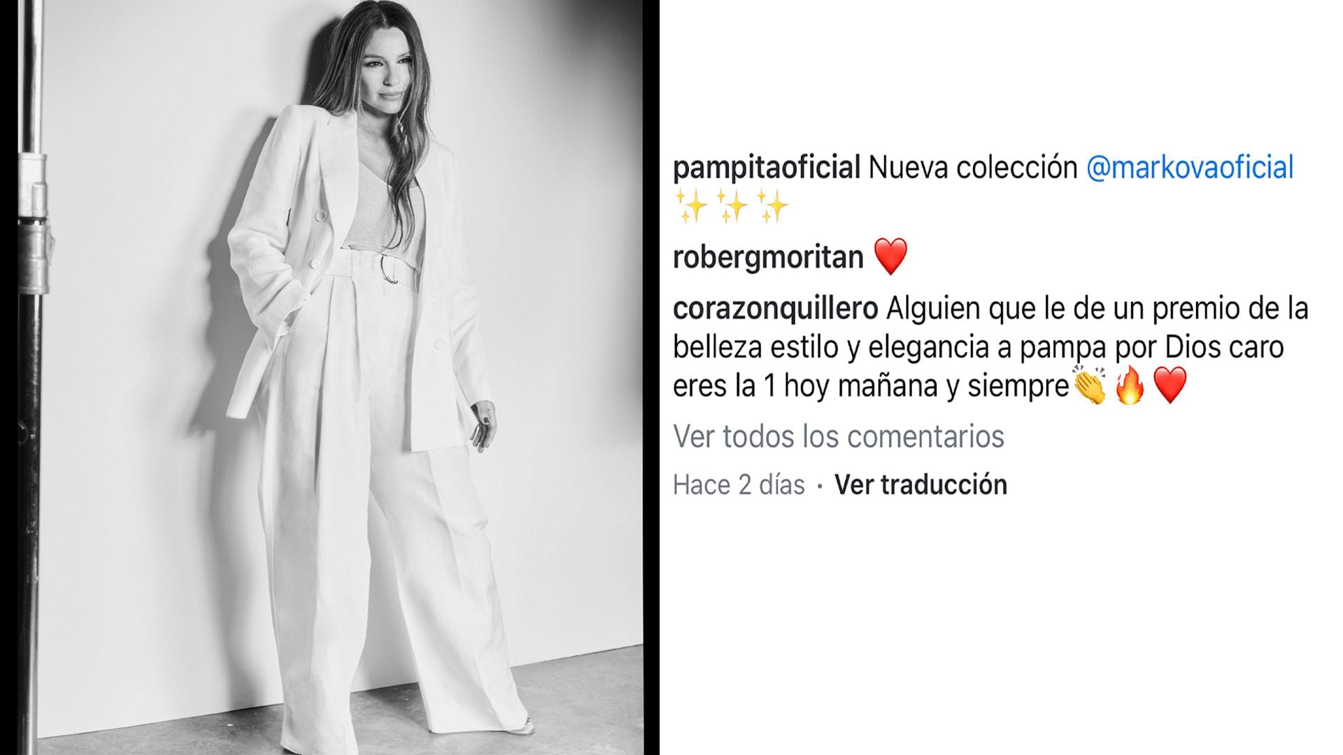 Roberto García Moritán le comentó una foto a Pampita en medio de las versiones de crisis