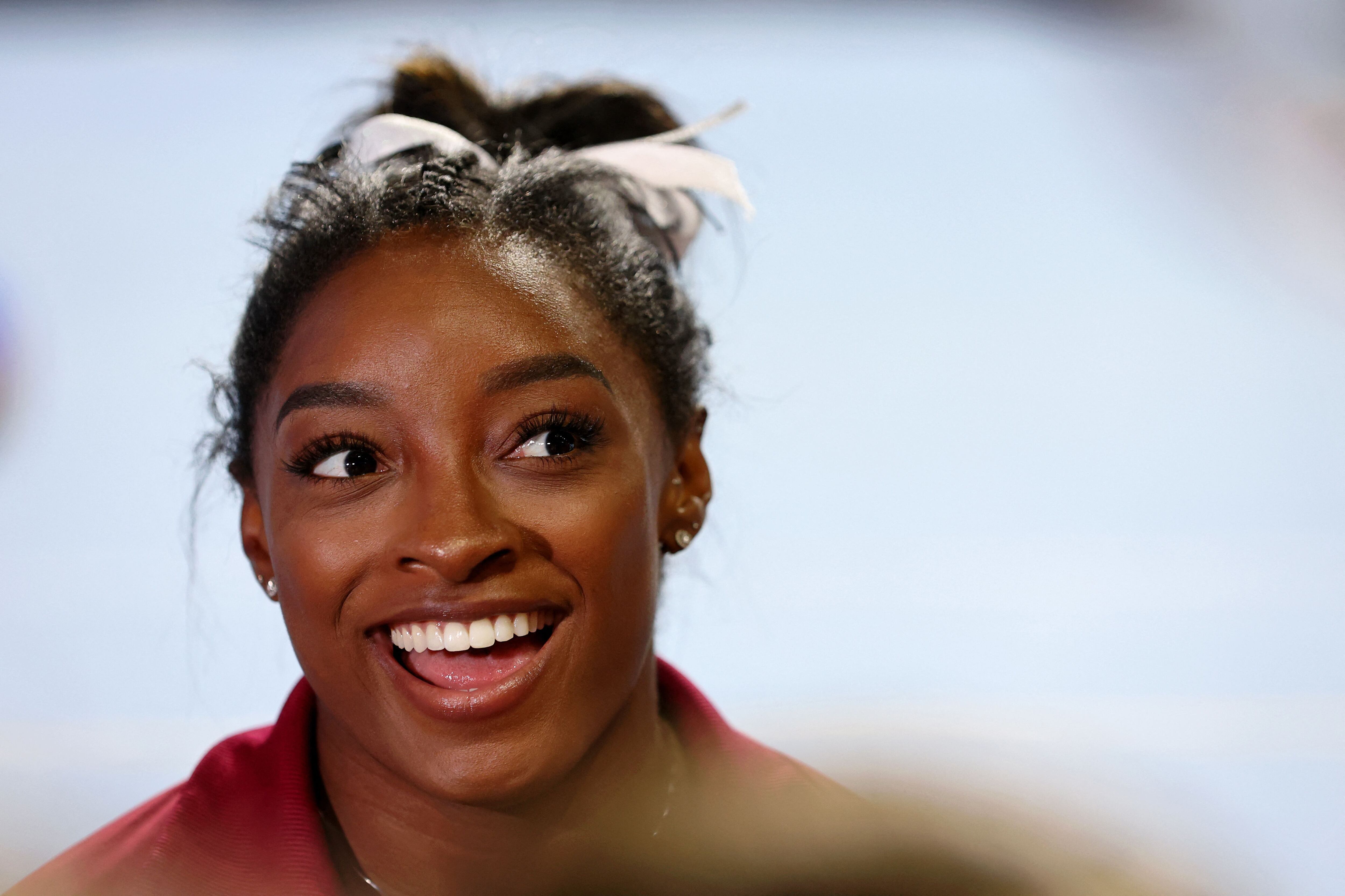 La felicidad de Simone tras su consagración en su regreso a la actividad luego su alejamiento (Jon Durr-USA TODAY Sports)