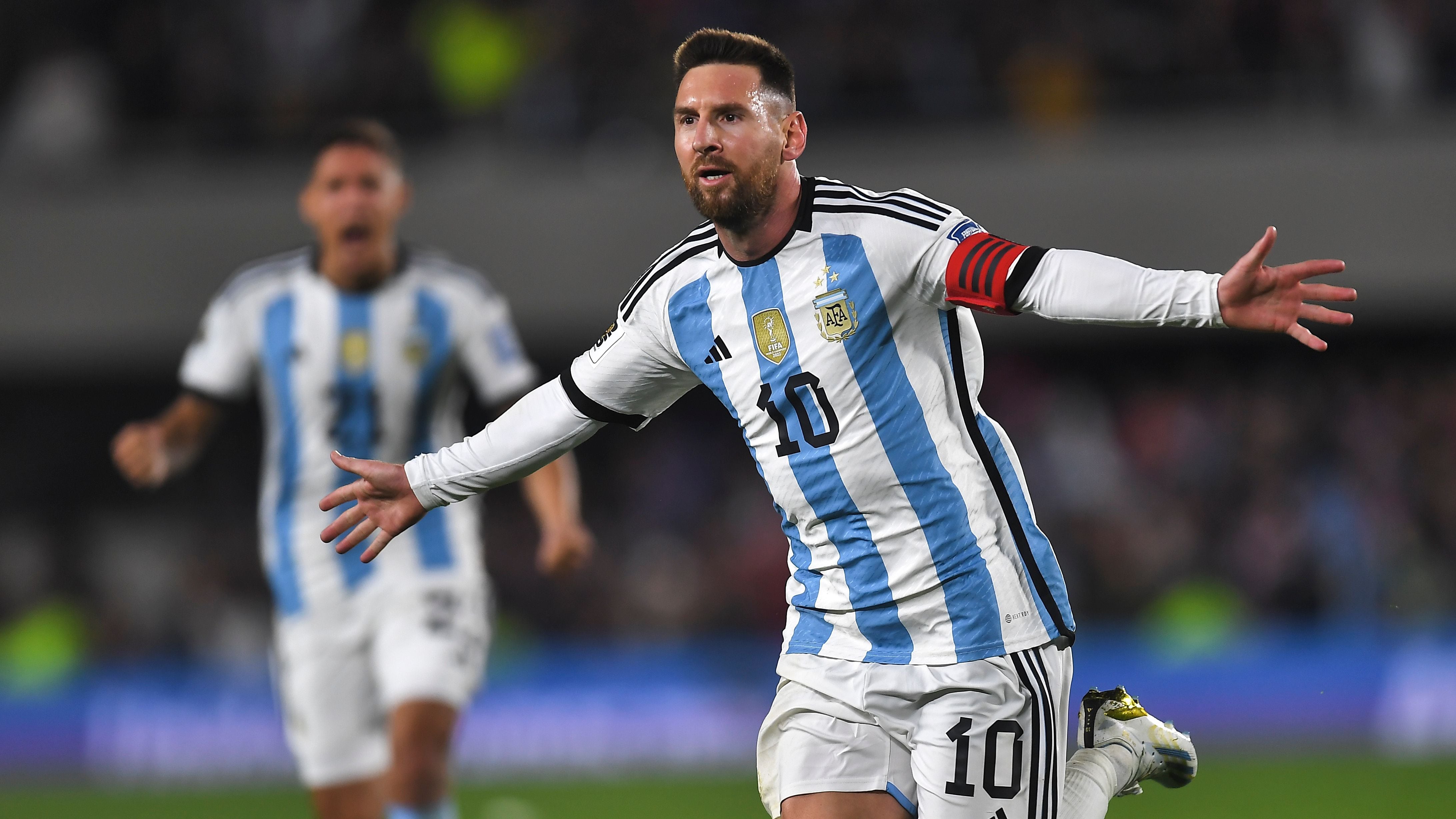 La celebración de Messi ante Ecuador en el Monumental (Fernando Gens/Dpa)
