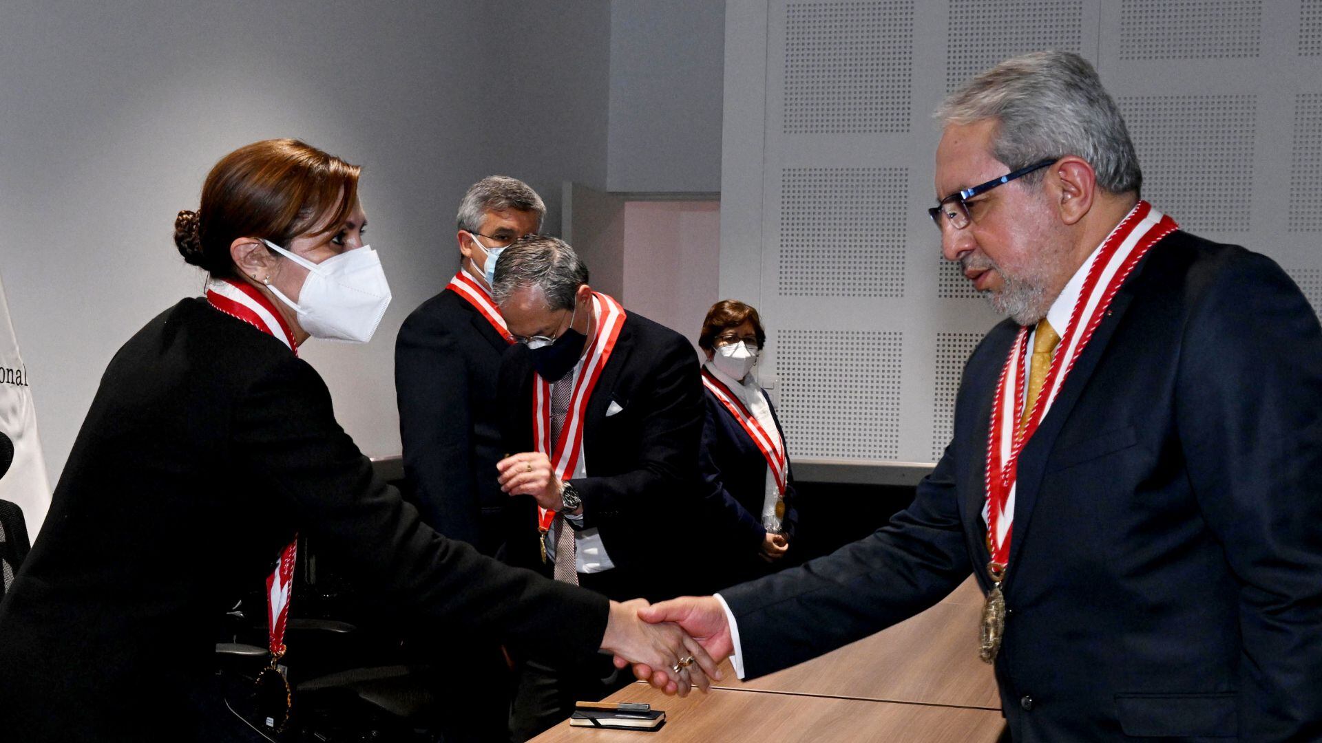 Patricia Benavides participó en la ceremonia de juramentación de Juan Fernández Jerí como primer jefe de la Autoridad Nacional de Control del Ministerio Público. Foto: Fiscalía