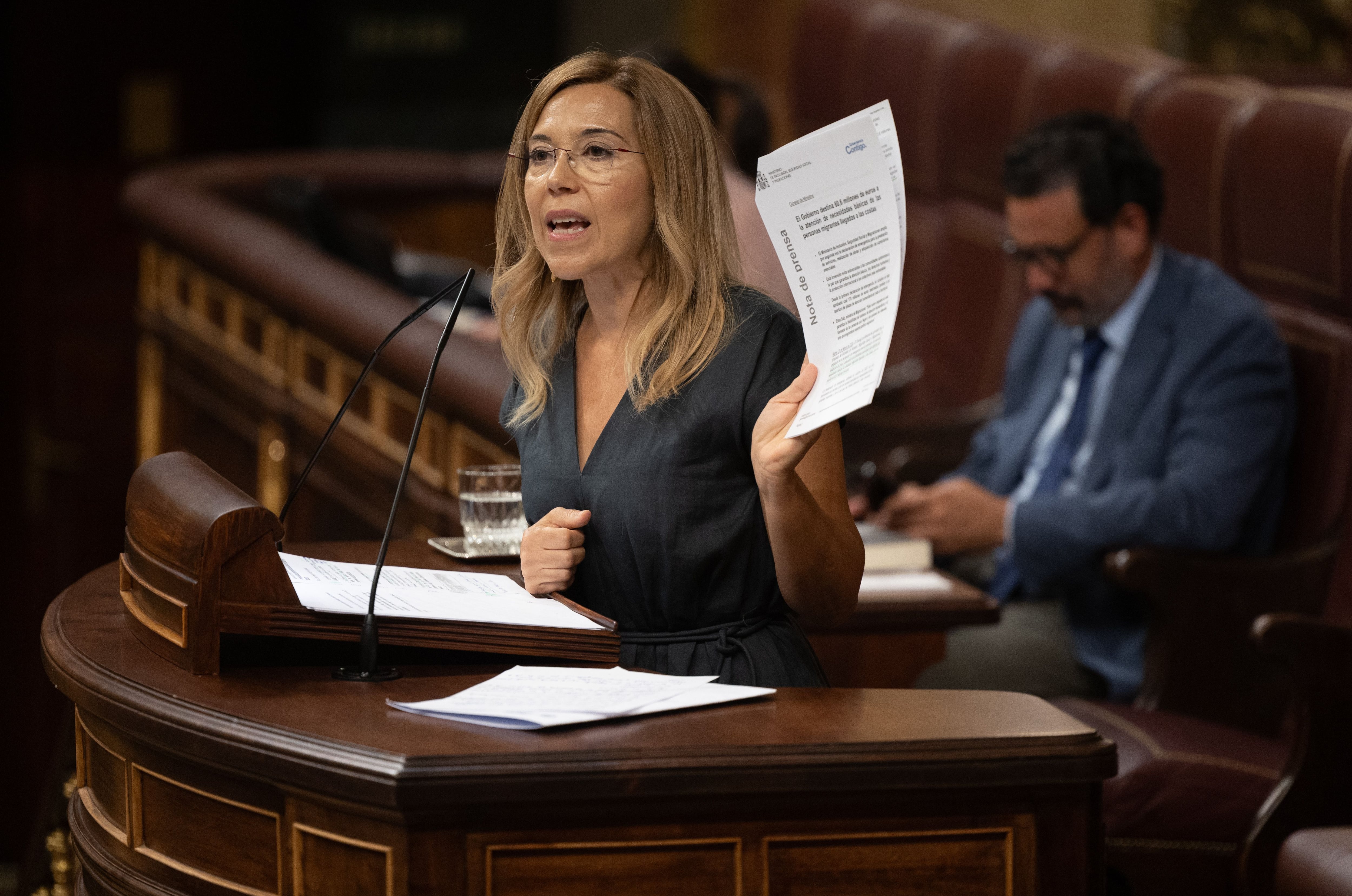 La diputada del PP Ana Alós interviene durante una sesión plenaria extraordinaria, en el Congreso de los Diputados, a 23 de julio de 2024. (Eduardo Parra / Europa Press)