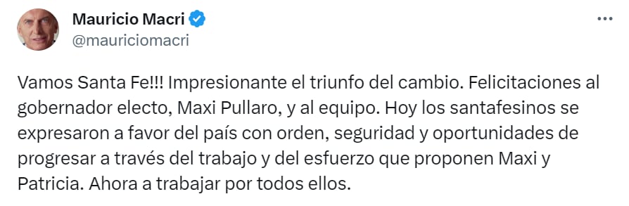 El mensaje de Macri 