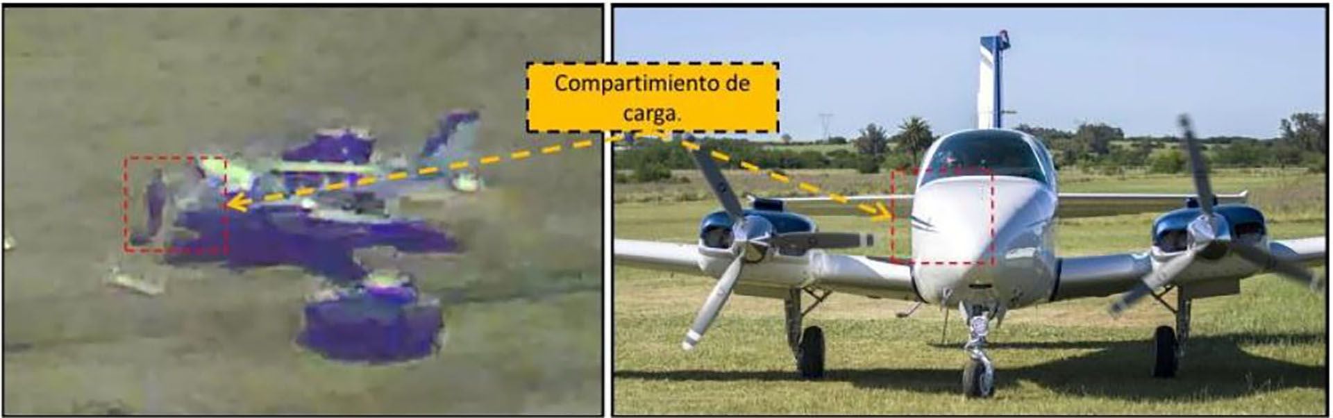 La aeronave Piper que transportó la pasta base a Paraguay