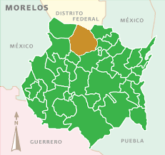 Karte von Morelos, Stadt Tepoztlán