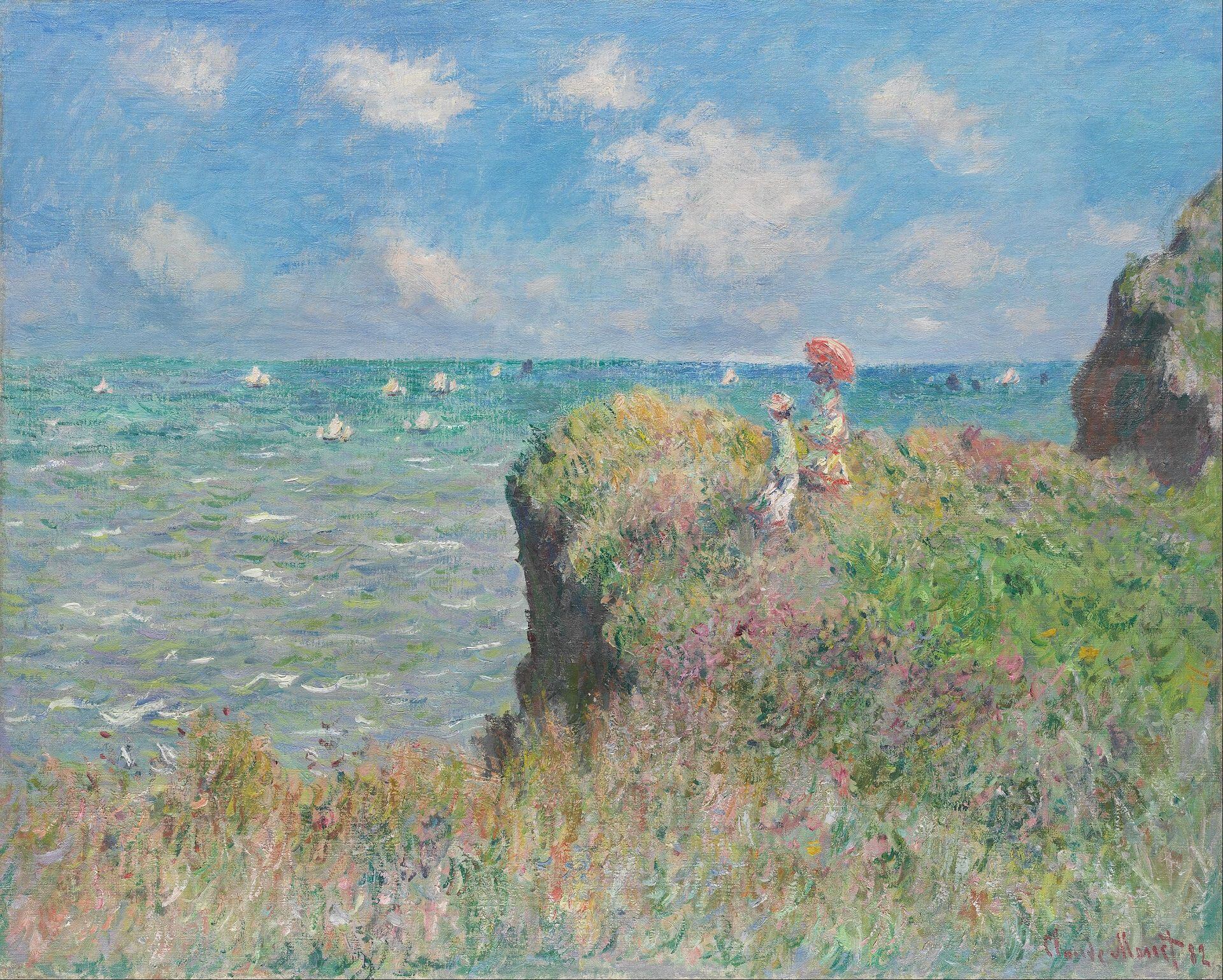 “Paseo por el acantilado de Pourville” (1882) de Claude Monet