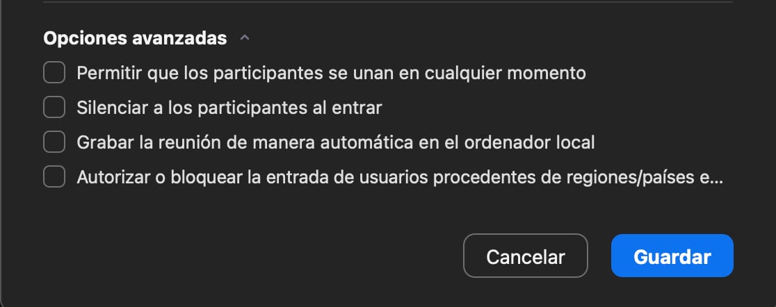 Options de zoom avancées. (photo : Zoom/Jose Arana)