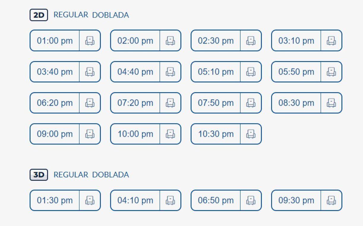 Horarios para Cineplanet Centro, sábado 10 de junio.