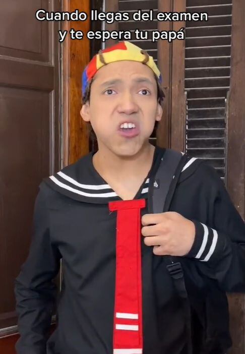 Rubén Tuesta se volvió popular en redes sociales por su imitación de 'Quico' de 'El Chavo del 8'. TikTok/@rubentuestaok