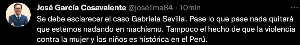 Comentarios sobre el caso de Gabriela Sevilla. (Twitter)