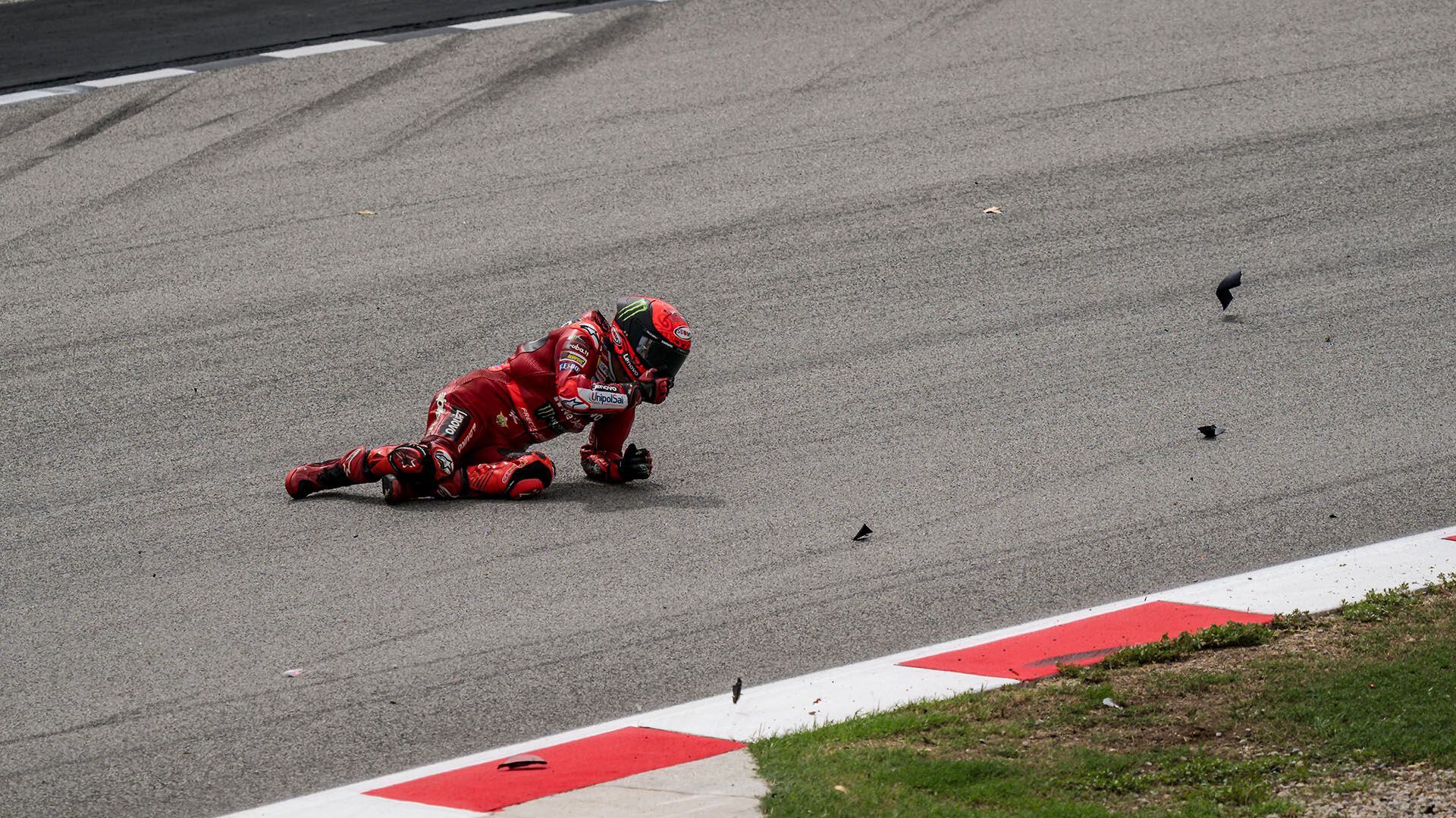 Bagnaia nunca perdió la consciencia (Getty)