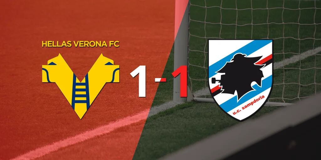 Hellas Verona y Sampdoria empataron 1 a 1
