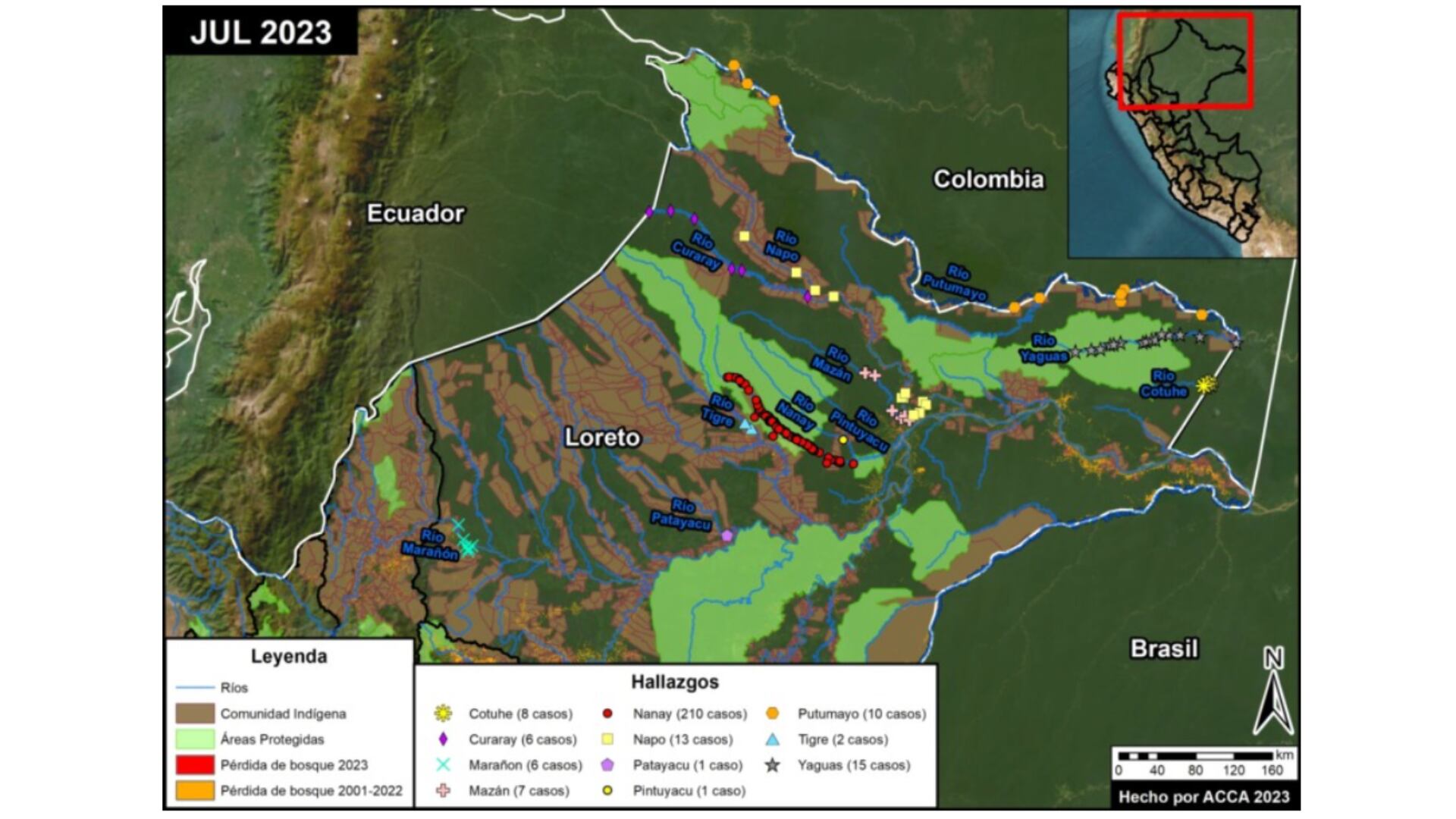 Minería ilegal afecta principales ríos de la Amazonía peruana norte, generando deforestación y contaminación. | MAAP