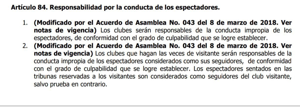 Atlético Nacional apelaría al artículo 84 del Código Disciplinario de la FCF para que Junior sea castigado por sus hinchas - crédito FCF