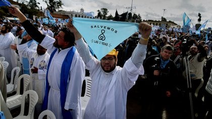 Una misa a favor de "las dos vidas" en Luján (Nicolás Stulberg)