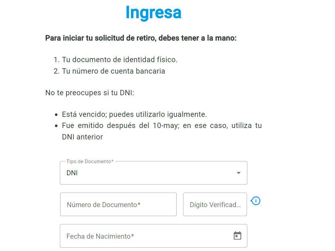 Paso a paso para ingresar tu solicitud de retiro de los fondos de tu AFP