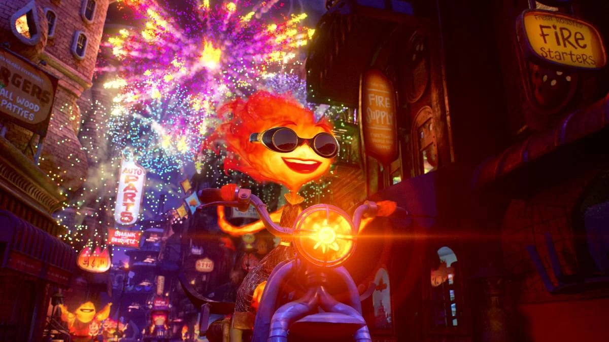 Los artistas de Pixar crearon una gama de productos imaginativos para los personajes de fuego en "Elementos". (Disney)