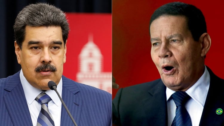 Nicolás Maduro y Hamilton Mourao (Reuters)