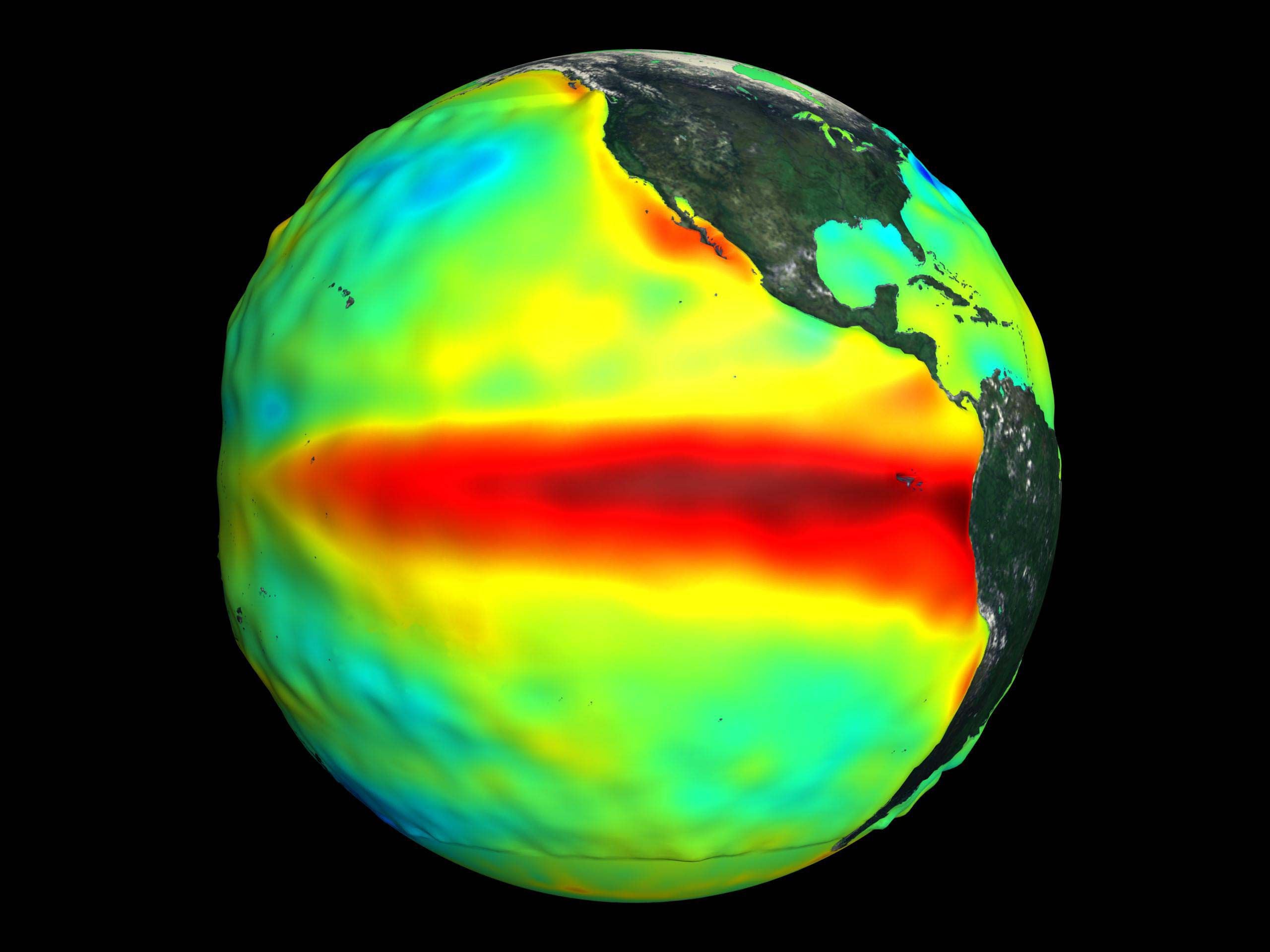 Se activó el fenómeno de El Niño a nivel global y puede tener repercusión en Argentina Crédito:NASA/Goddard Space Flight Center The SeaWiFS Project and ORBIMAGE Scientific Visualization Studio