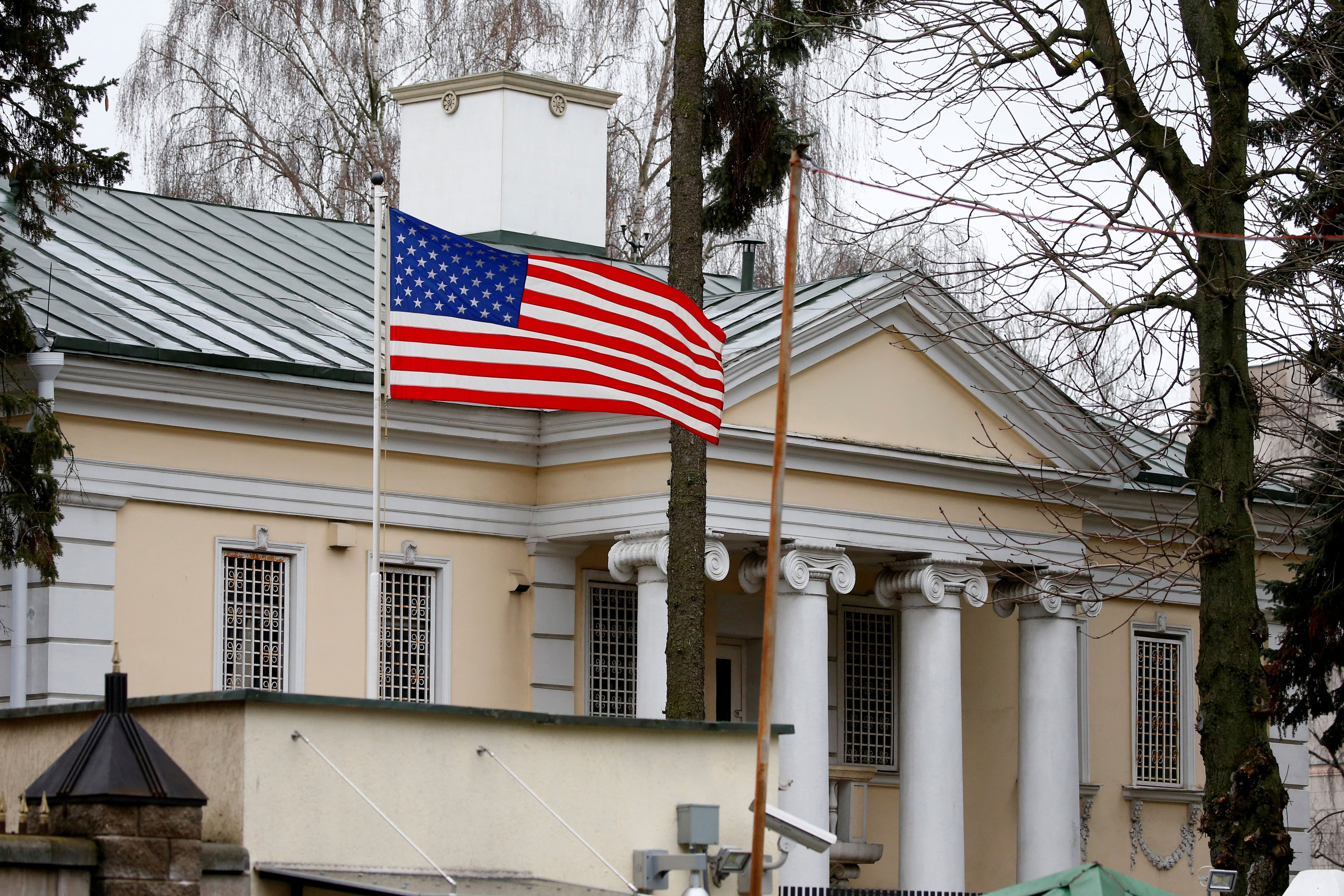 La embajada de Estados Unidos en la capital bielorrusa Minsk (REUTERS/Vasily Fedosenko/archivo)