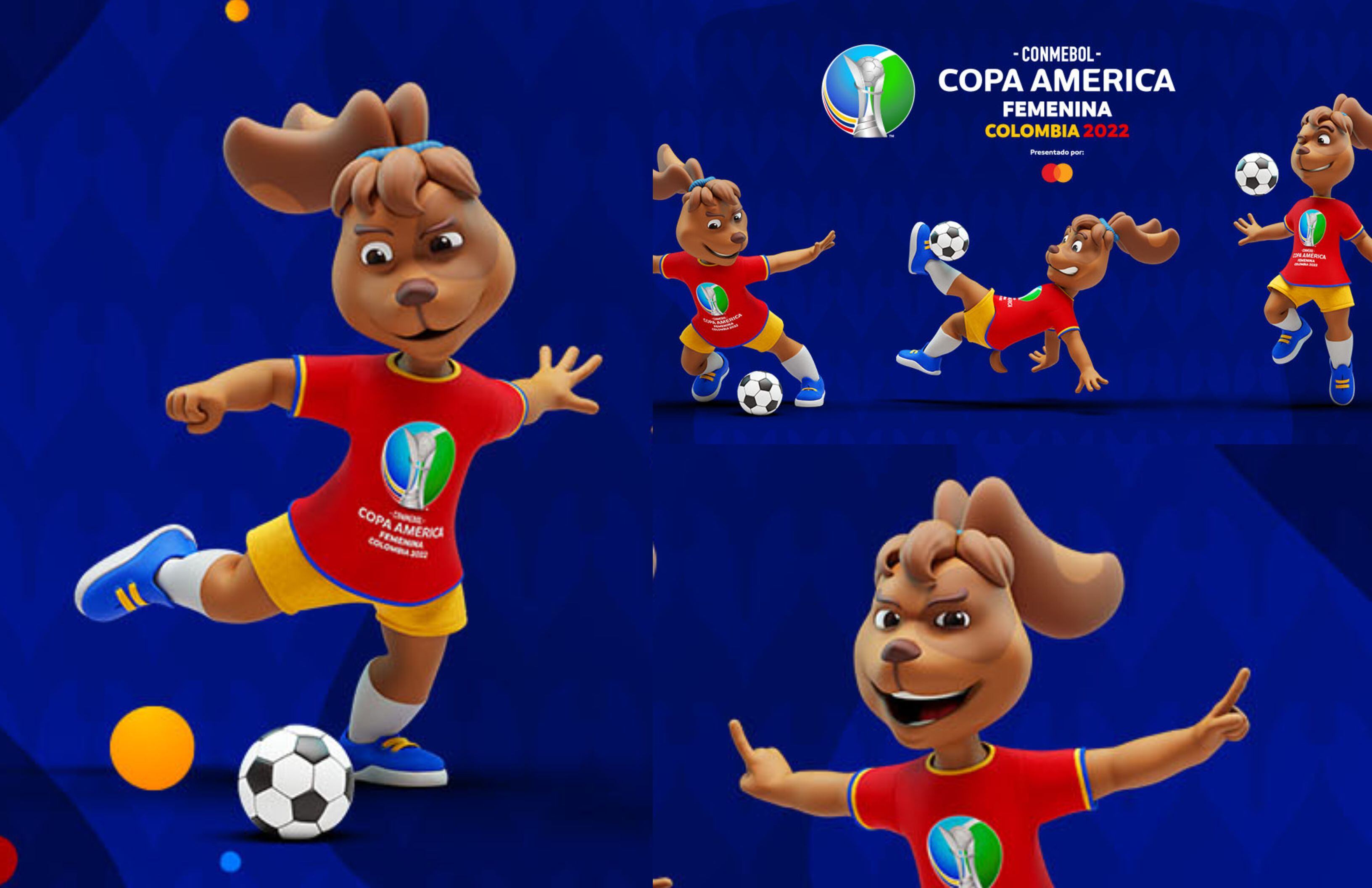 Cartoon Illustrations of Dog Football or Soccer Player Character