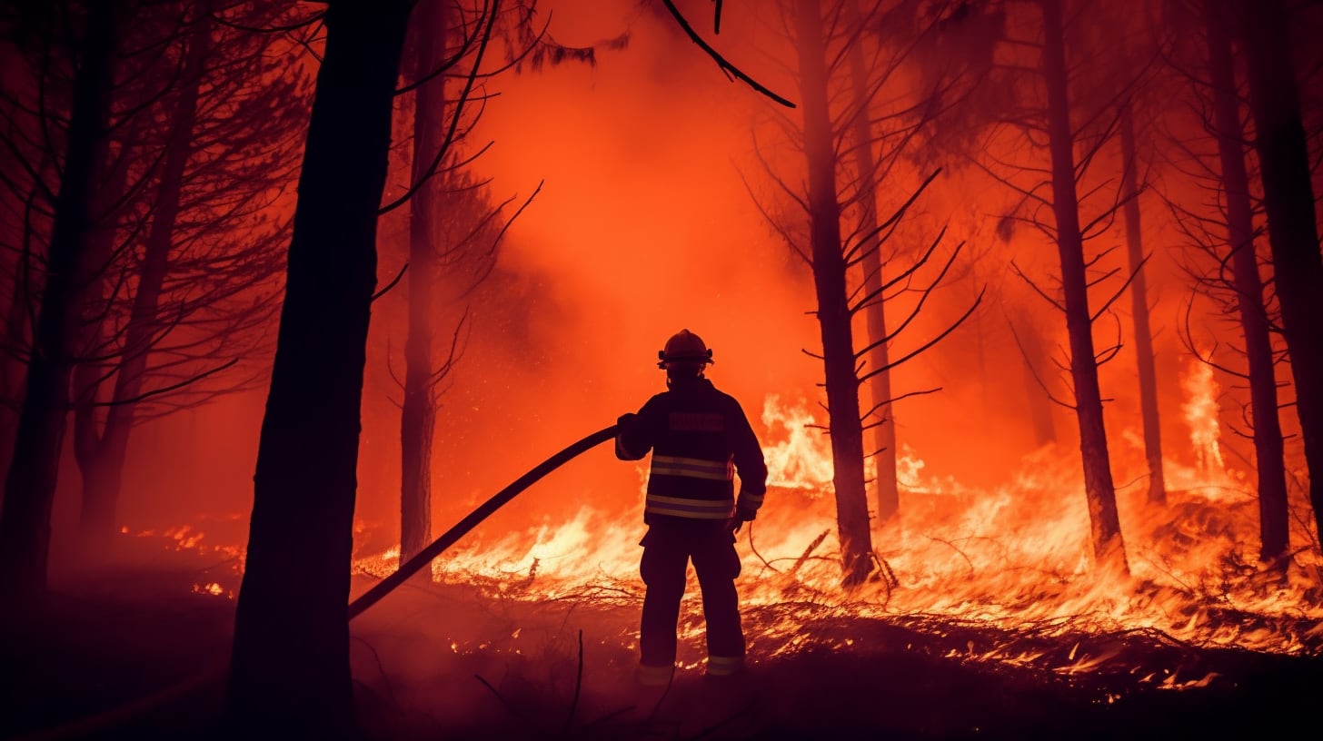 bombero, incendio forestal, Córdoba, planeta Tierra, Argentina, fuego, manguera - Imagen Ilustrativa Infobae