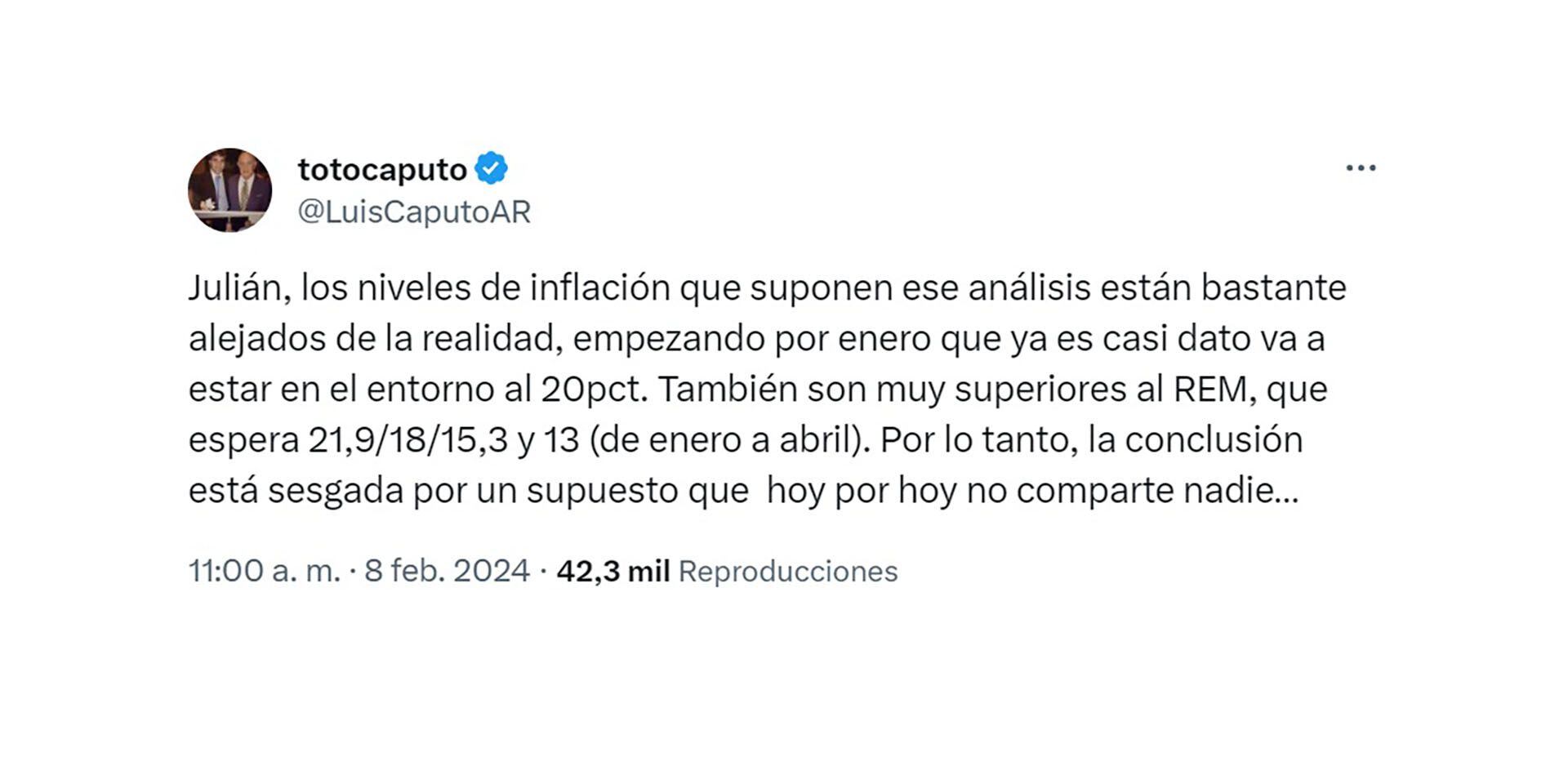 luis caputo twitter dolar