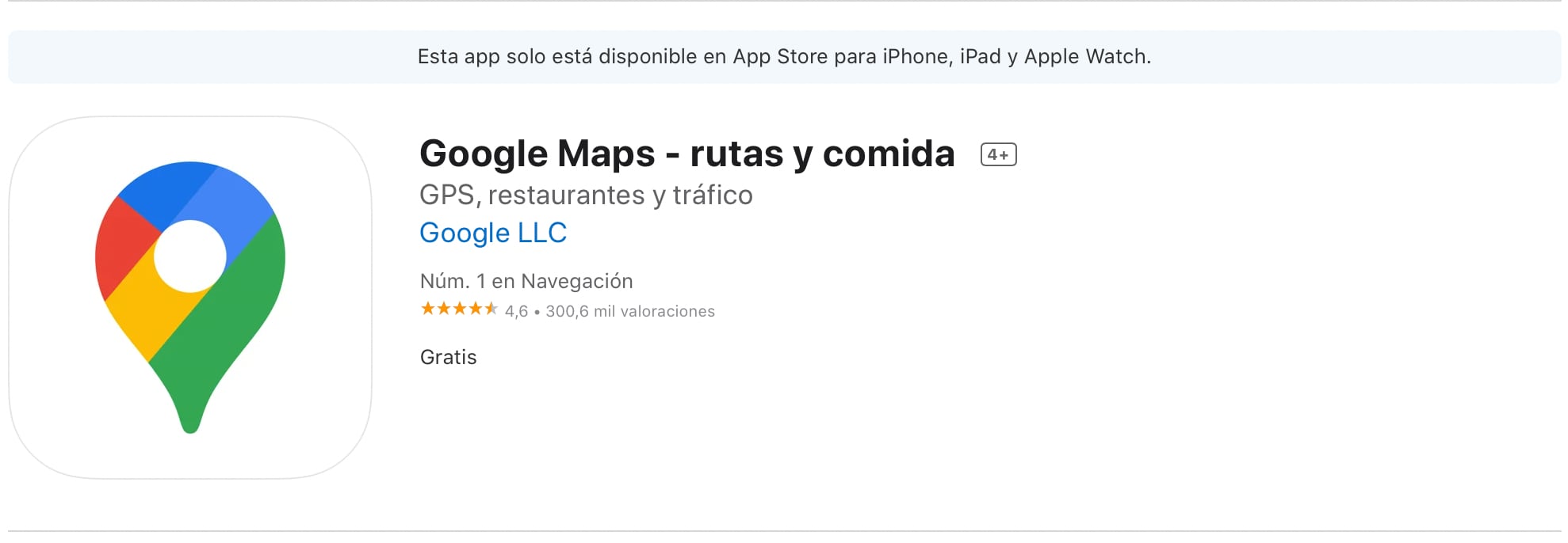 Google Maps. (foto: App Store)