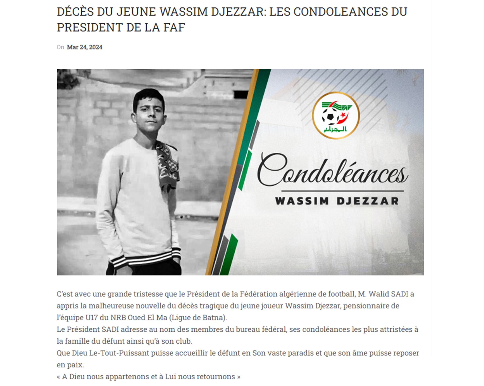 Wassim Djezzar Muerte Argelia