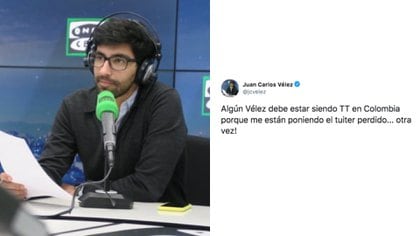 Juan Carlos Vélez, the Spanish journalist who suffers from the accusations of the Colombian Luis Carlos Vélez.  Photo: Twitter.