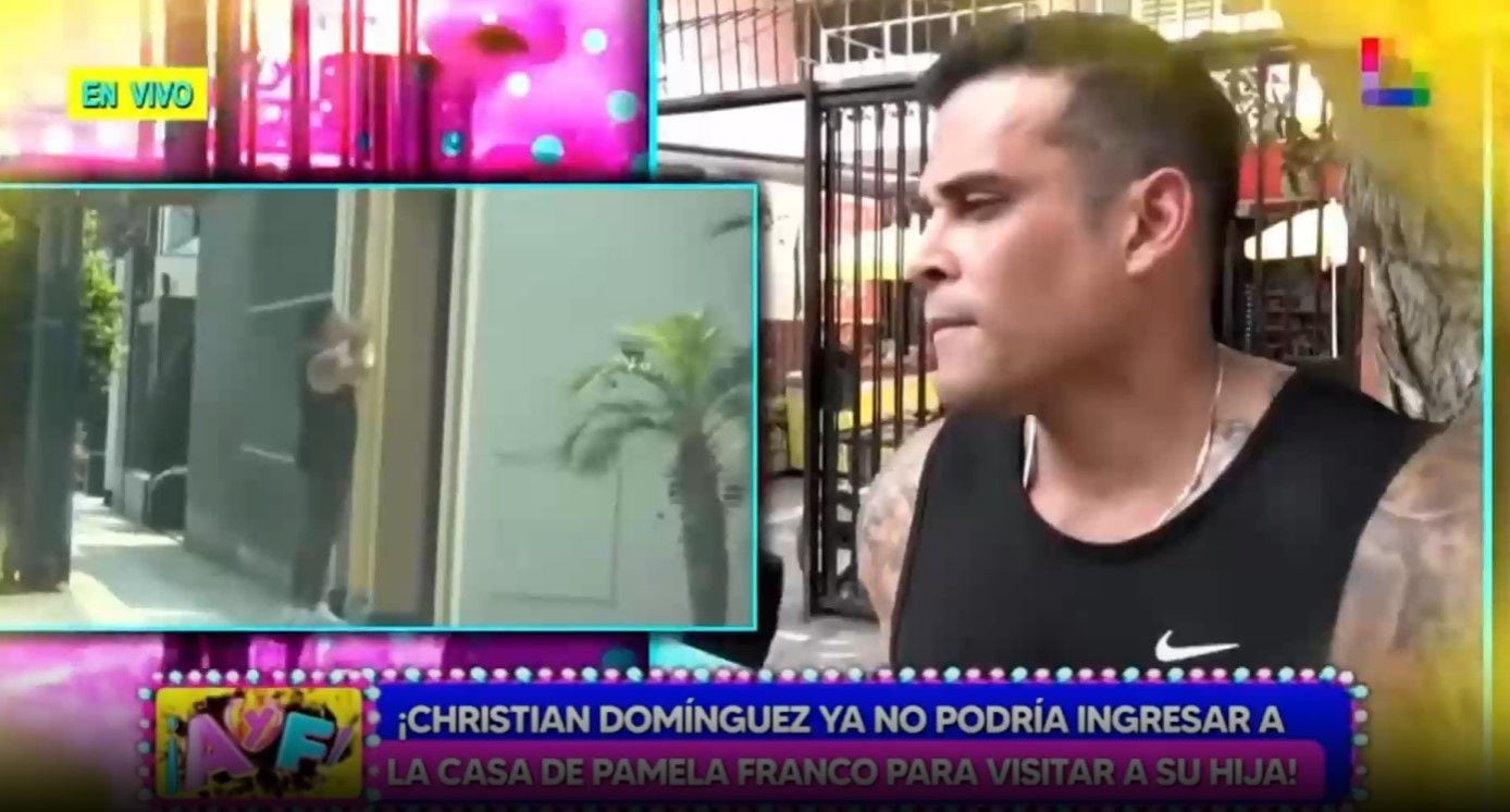 Christian Domínguez no entra a casa de Pamela Franco ni para jugar con su hija. (Captura: Amor y Fuego)