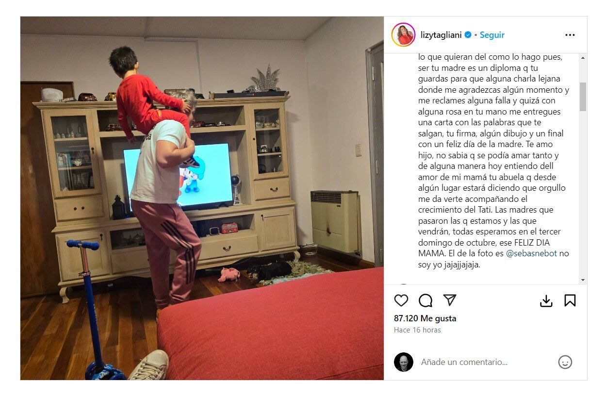 La reflexión de Lizy en su primera vez festejando la maternidad